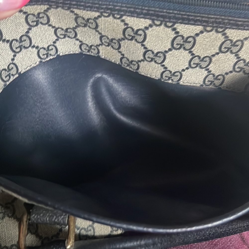 Gucci • vintage monogram navy gray Boston Ophidia satchel purse bag - Picture 10 of 10